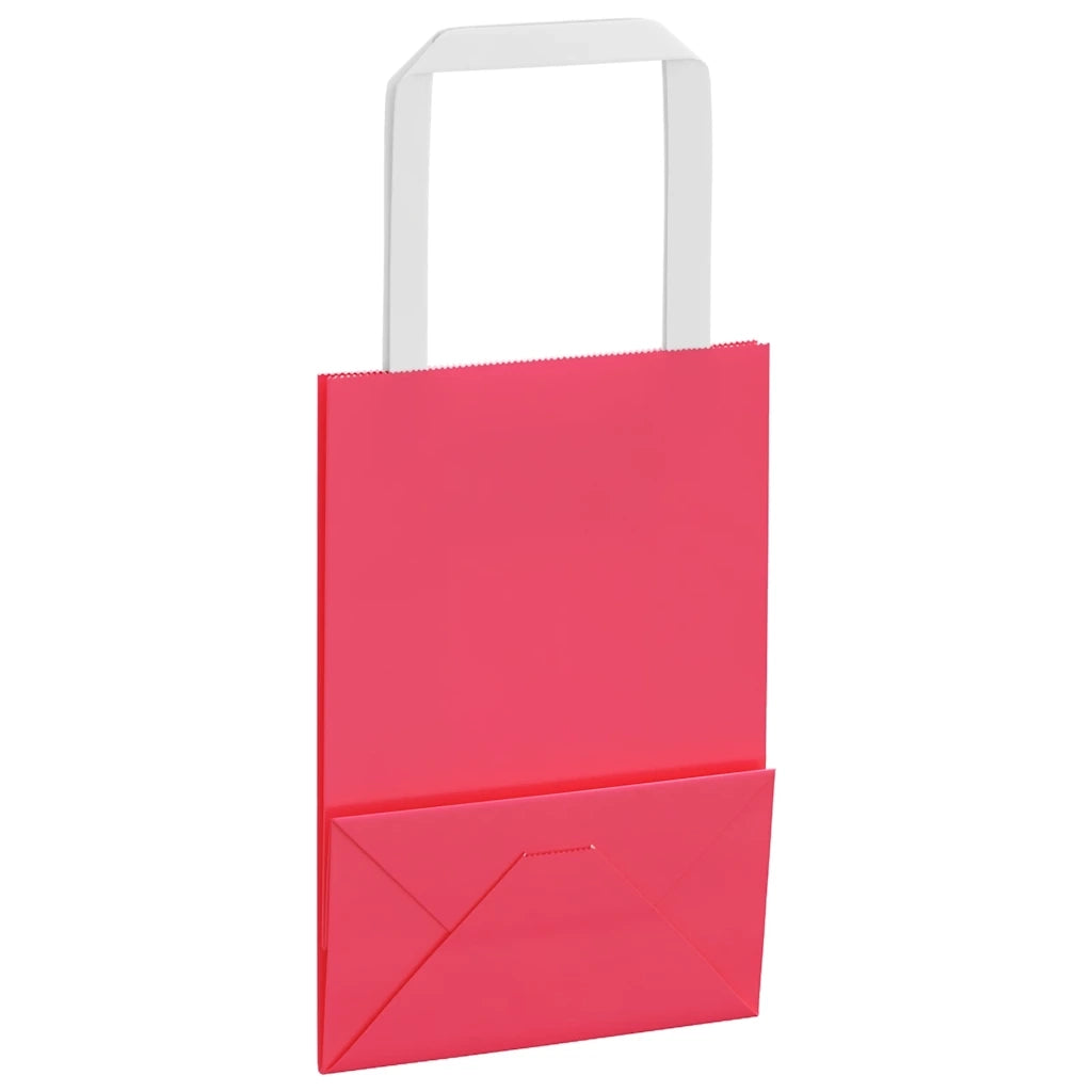 vidaXL Sacchetti di Carta 250 pz con Manici Rosa 15x8x21 cm