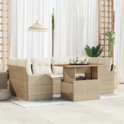 Set Divano da Giardino 7 pcs Beige Poly Rattan 3358150