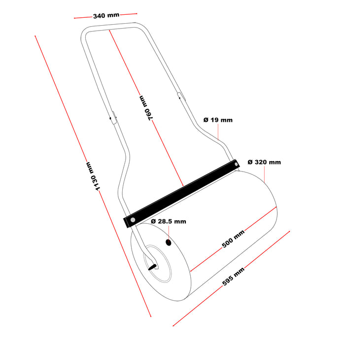 Rullo da giardino per prati e campi Riempibile Larghezza di lavoro 50 cm Volume 40 l