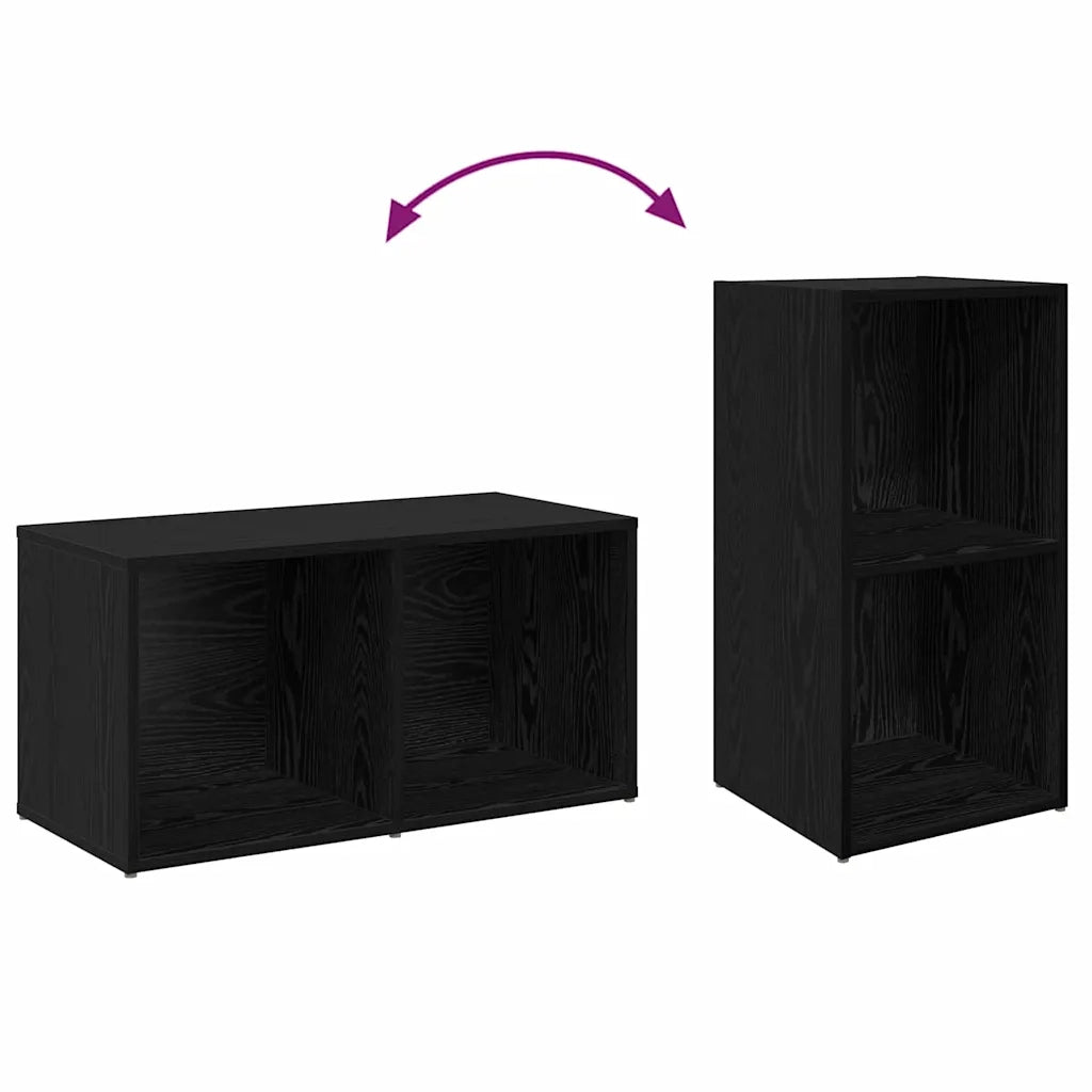 Set mobile TV 2 pz Rovere Nero Legno ingegnerizzato 3393520