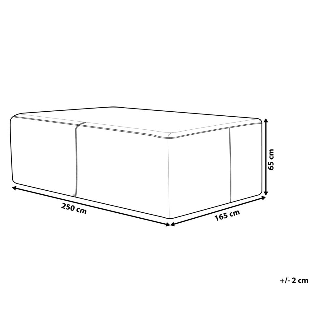 Copertura per mobili da giardino Tessuto rivestito in PVC grigio 250 x 165 x 65 cm