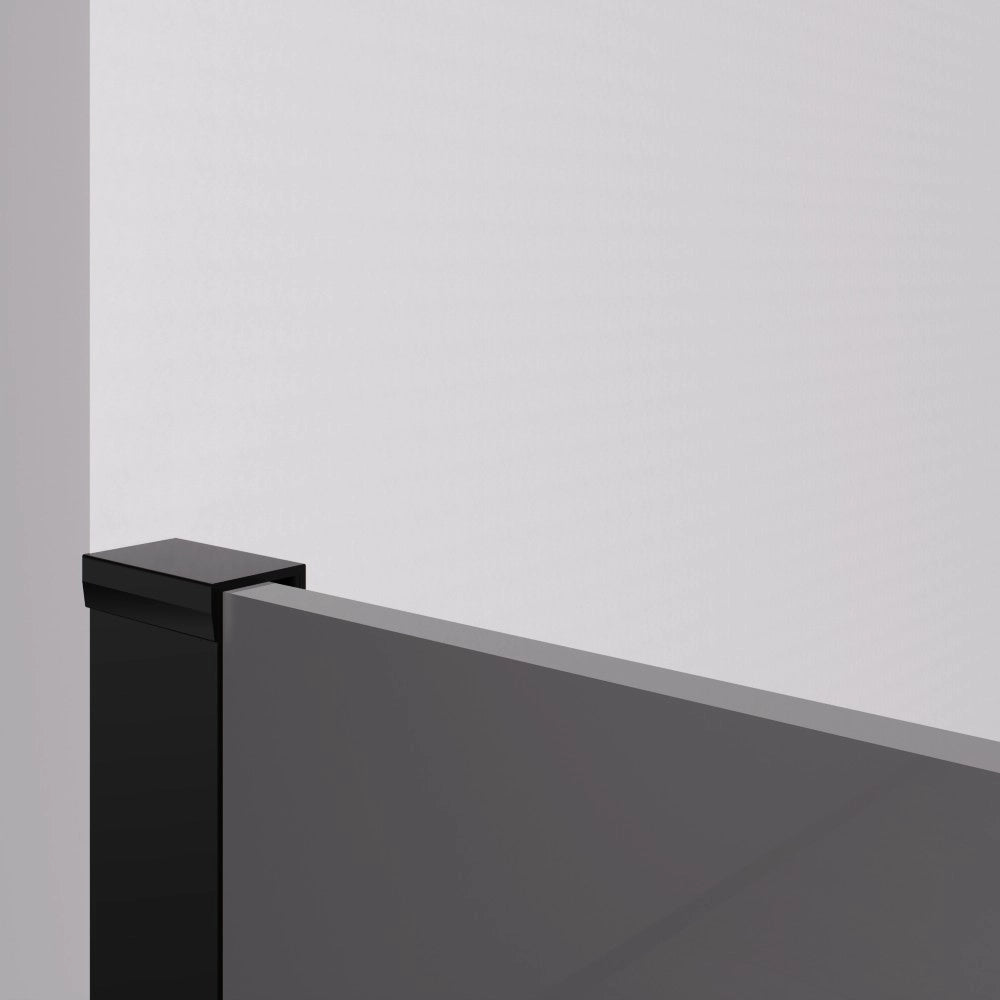 Box Doccia Walk In 130 cm Vetro Fumé 8mm h200 Profili Nero Opaco| Cleò