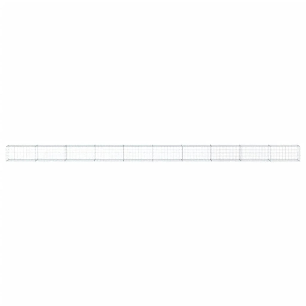 Gabbione recinto a gabbia muro di contenimento con coperchio 1000 x 50 x 50 cm ferro zincato argento 02_0040118