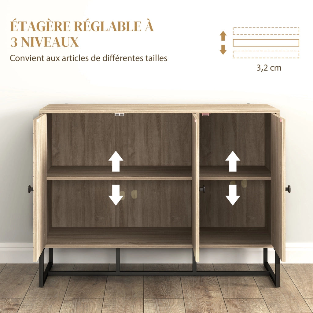Armadio a muro con ante e ripiani ¨C zephmum ¨C 108x40x80 cm, quercia