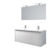 Mobile bagno composizione doppia vasca 5 pezzi IGEA colore bianco opaco