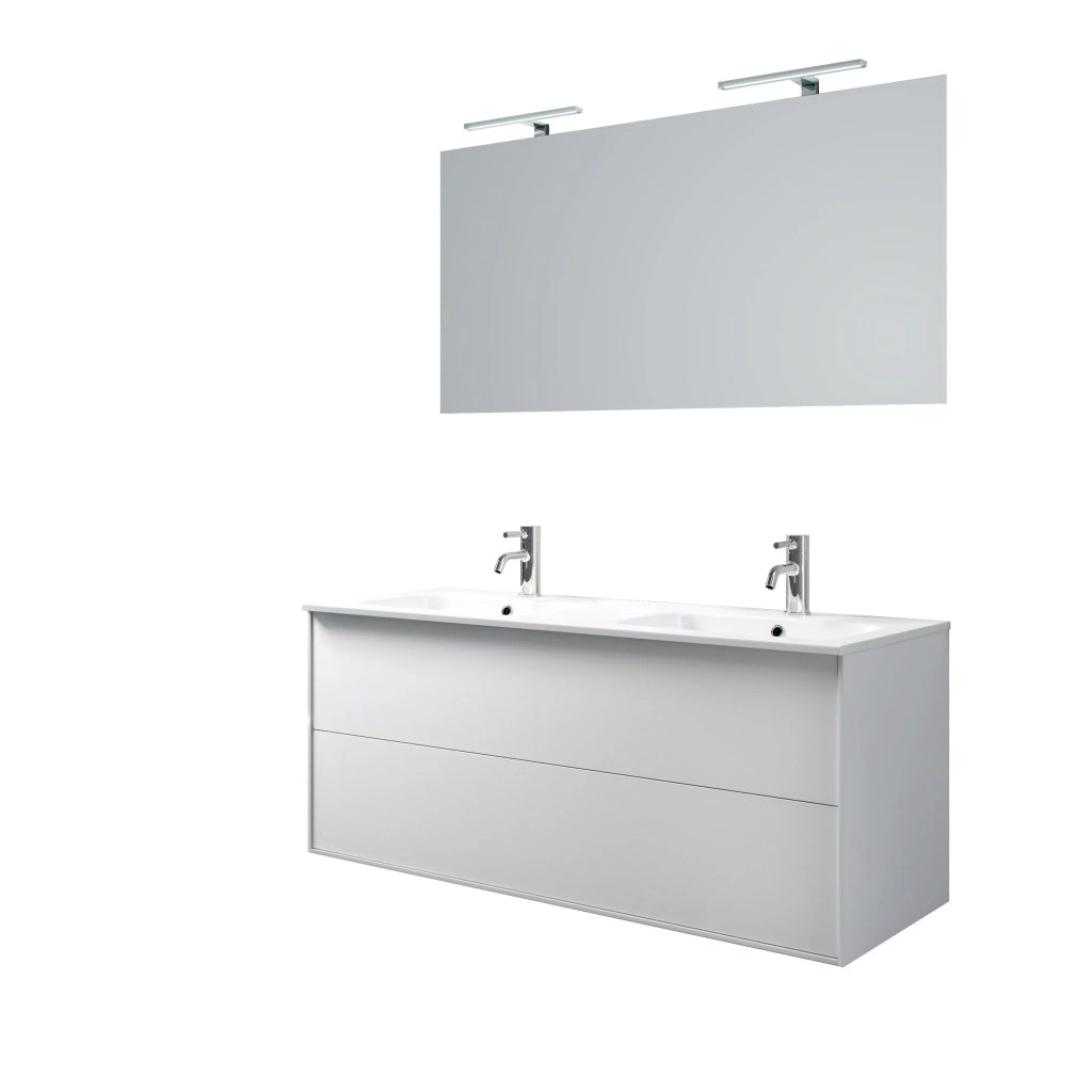 Mobile bagno composizione doppia vasca 5 pezzi IGEA colore bianco opaco
