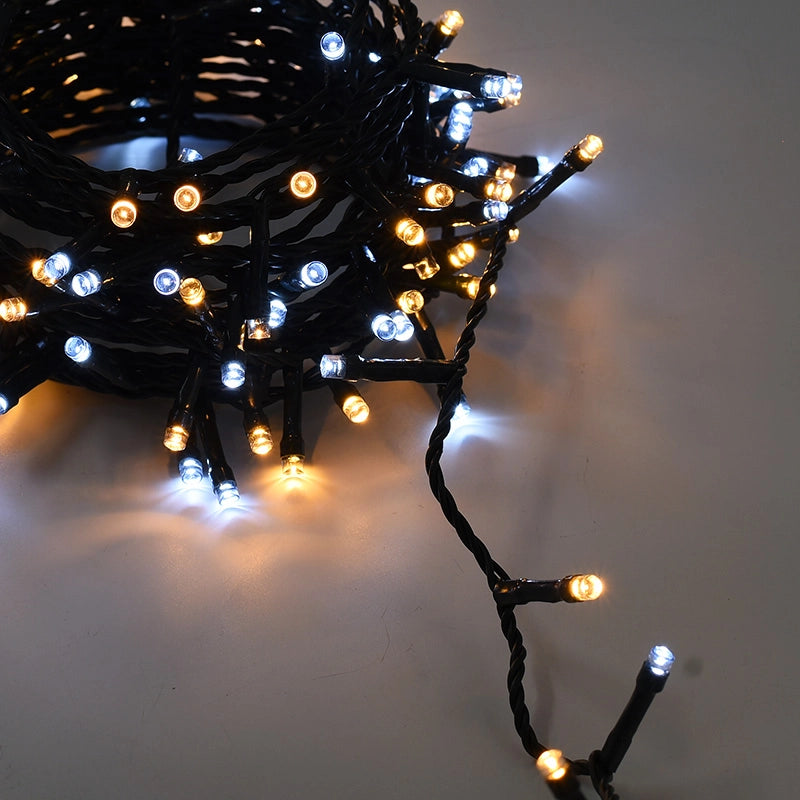 CATENA LUMINOSA LED 500 LUCI BIANCHE E GIALLE - VERSATILITA' PER INTERNI ED ESTERNI CON PROTEZIONE IP44