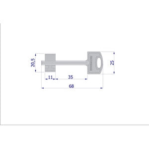 SECUREMME CHIAVE GREZZA GAMBO 68 MM- 10,0 pz