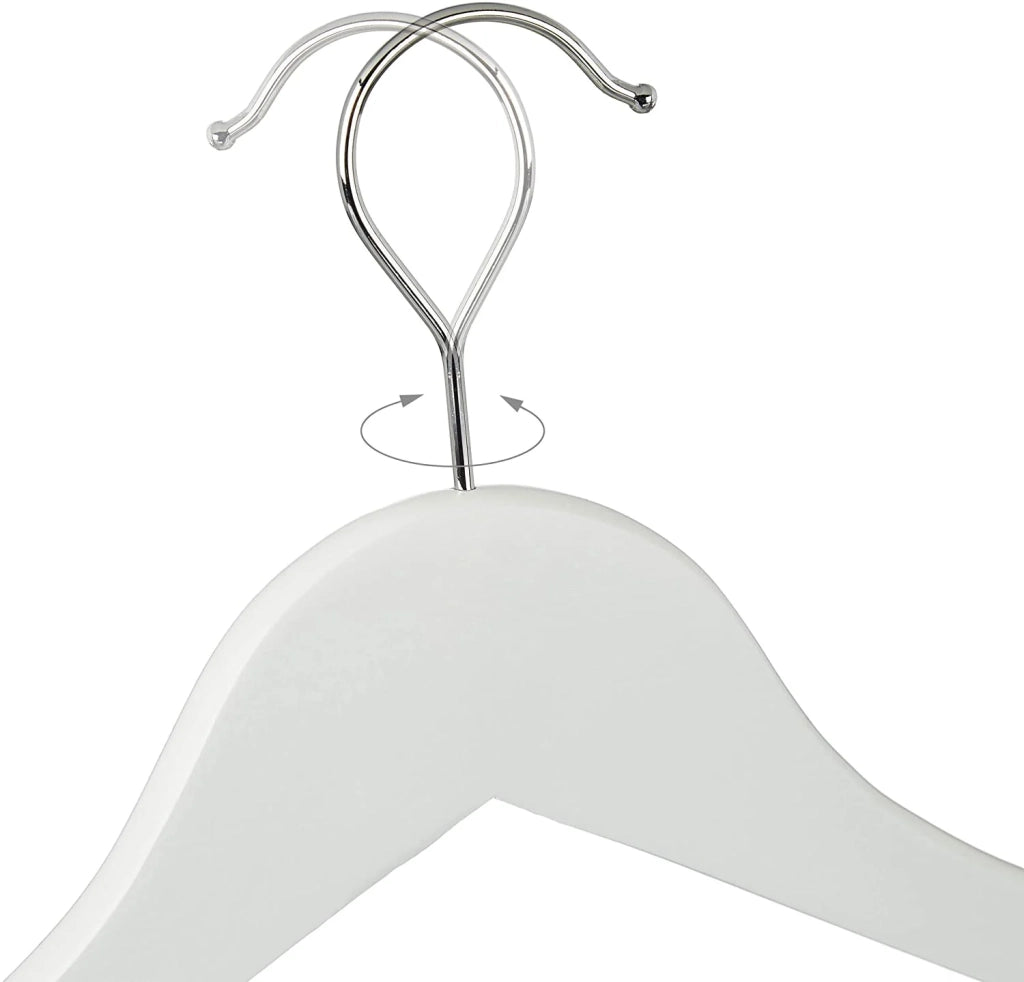 Confezione da 50 grucce in legno bianco con tacche 13_0002505