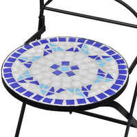 Sedie da Bistrot Pieghevoli 2 pz in Ceramica Blu e Bianco cod mxl 11635