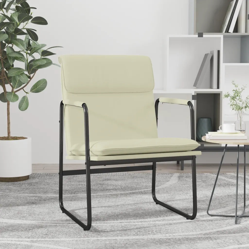 Sedia Lounge Crema 55x64x80 cm in Similpelle 351361