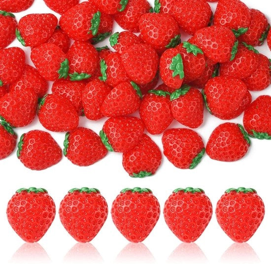 Cabochoni Aromi di Fragola 200 Pezzi - Imitazione Cibo - Accessori di Decorazione - 20x18mm