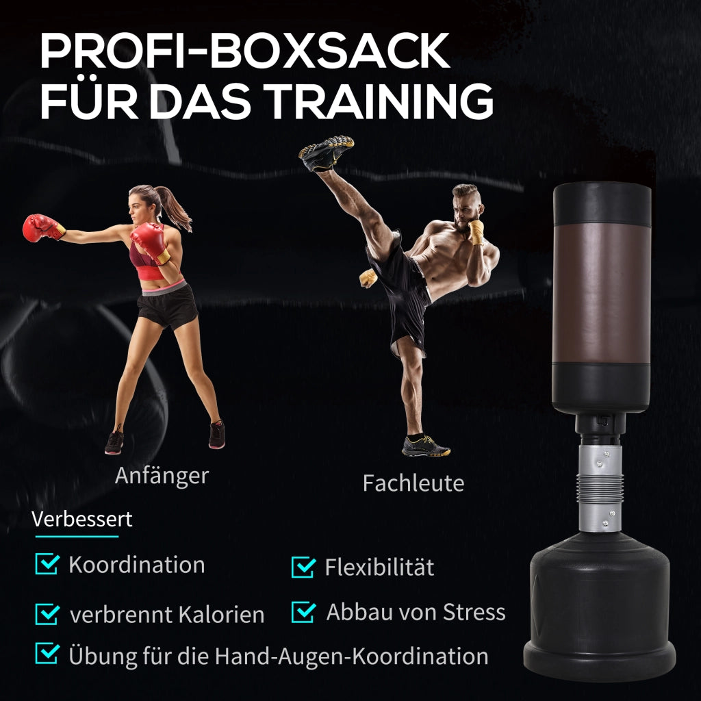 Sacco da boxe regolabile ¨C Minimal ¨C 158-186 cm nero e marrone