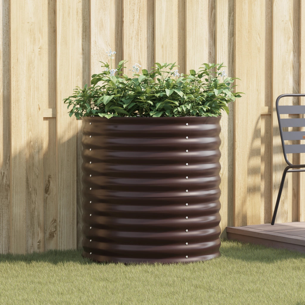 Letto da Giardino Rialzato - Marrone 80x80x81 cm Acciaio Zincato