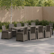 Set da Pranzo per Giardino 11 pz Grigio Chiaro PP 3430182