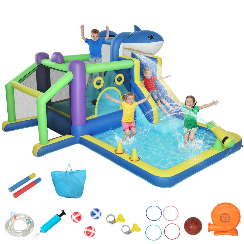 Castello Gonfiabile con Scivola e Piscina ¨C zephmum ¨C 405x345x235cm Multicolore
