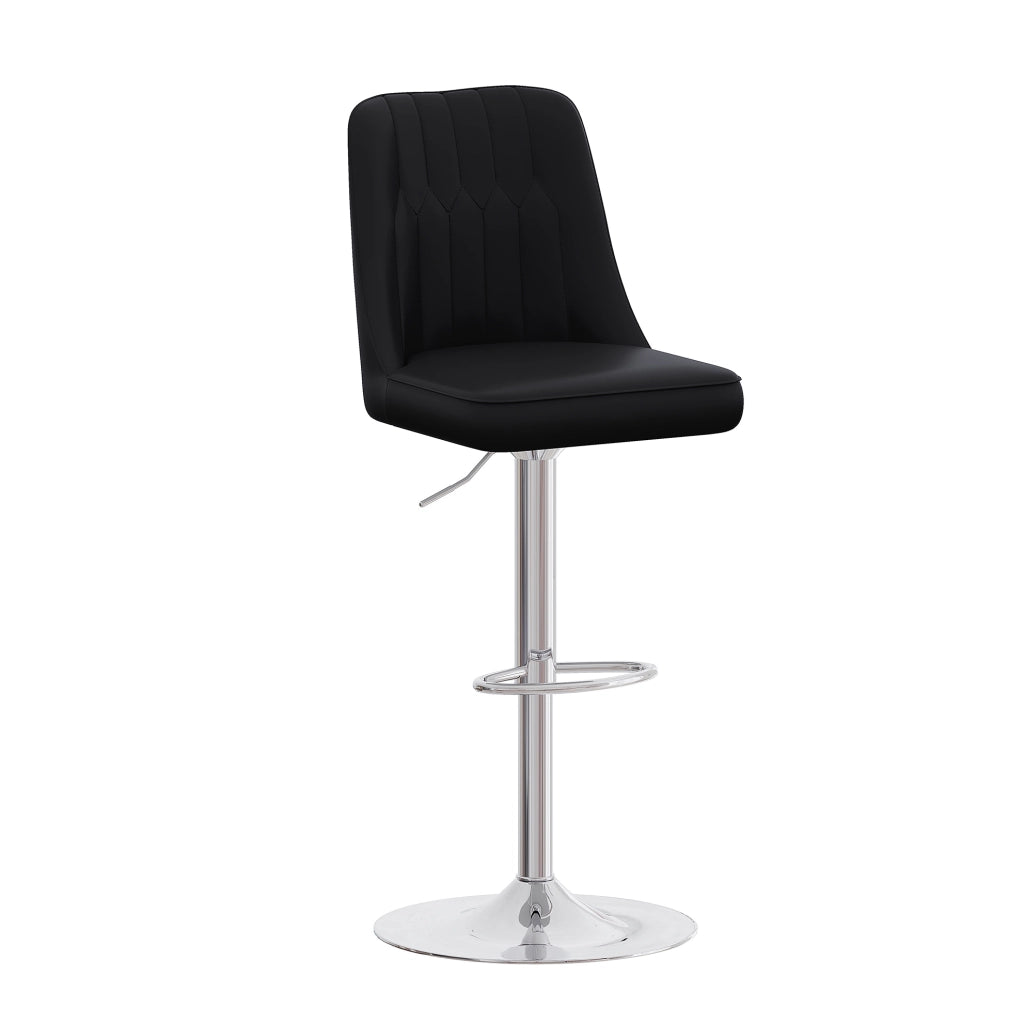 Set 2 sgabelli da bar regolabili nero argento 360° in similpelle per isola cucina