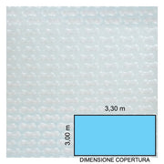 Copertura Isotermica a doppie bolle d'aria BUBBLE BUBBLE Trasparente già realizzata per piscine rettangolari 3,30 x 3,00 m - Usata