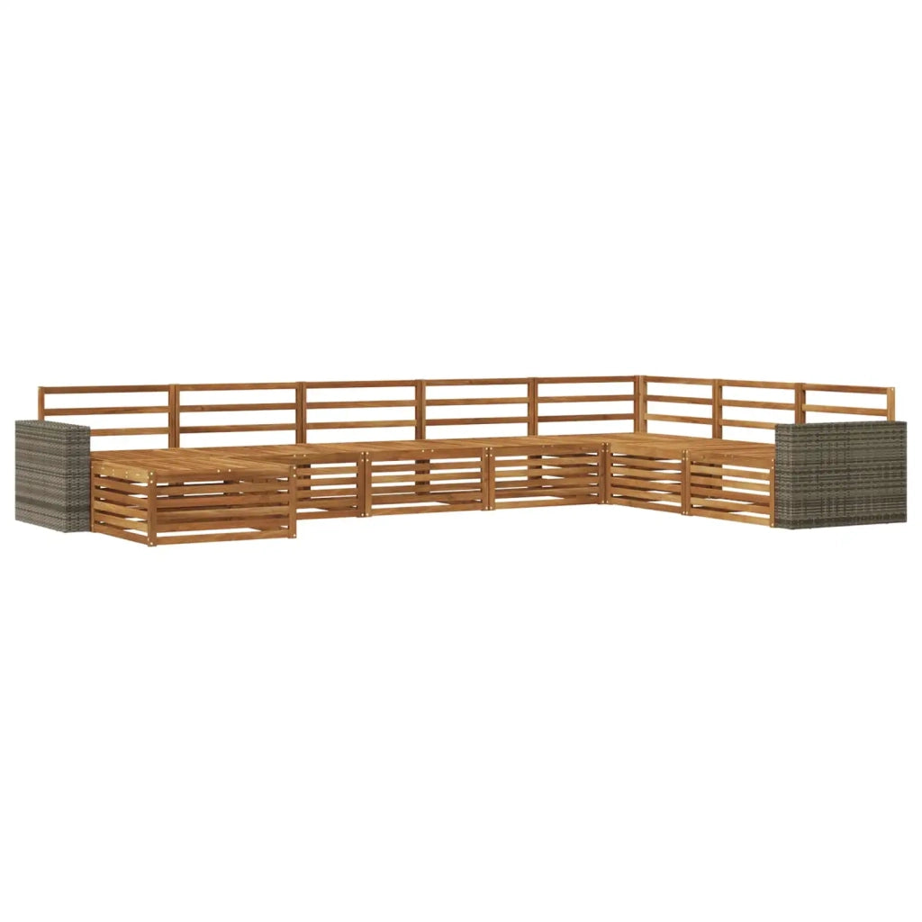 Set di divani da esterno 8 pz Naturale Legno di Acacia Massello 3383727