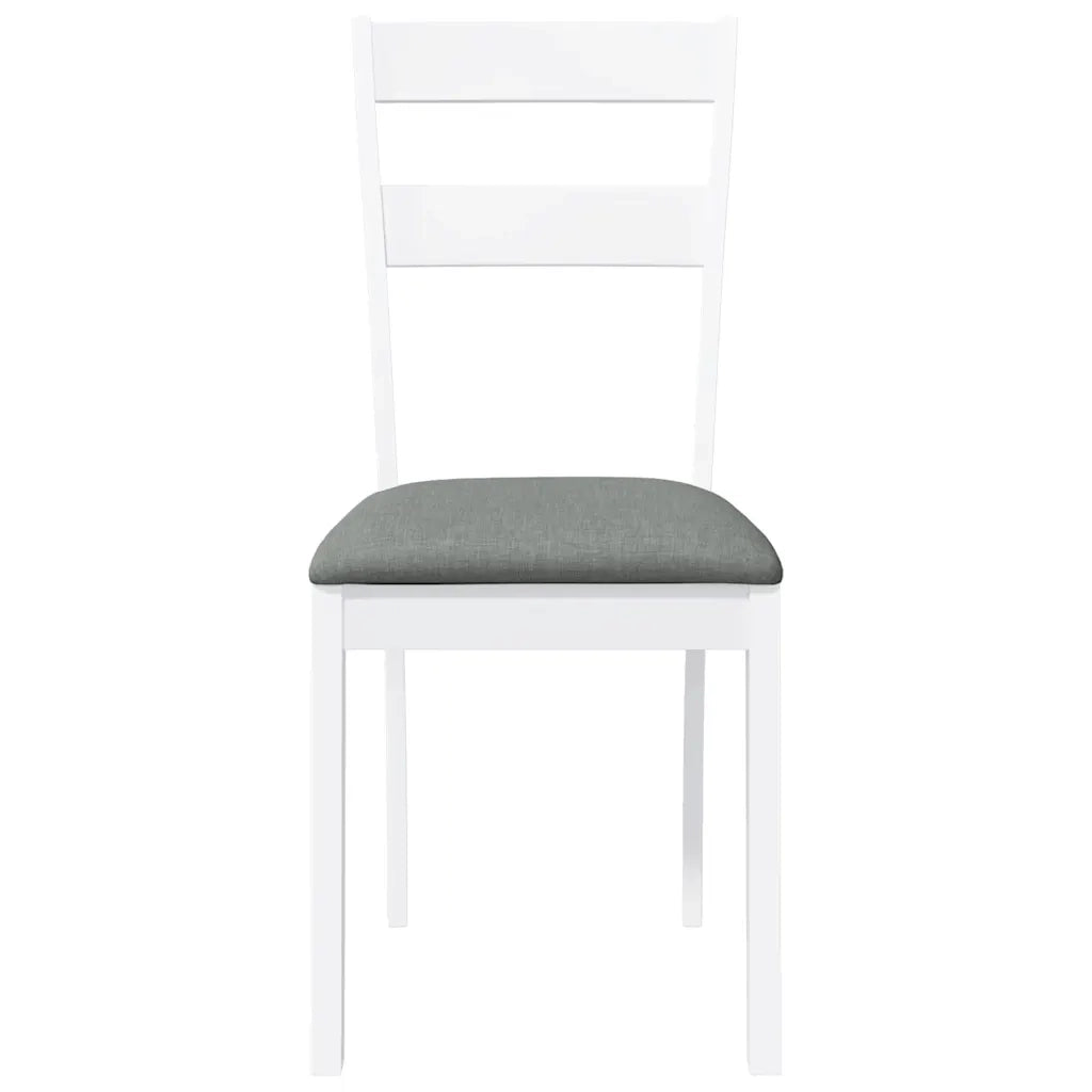 Sedie da Pranzo con Cuscini 2 pz Bianco Legno Massello di Hevea