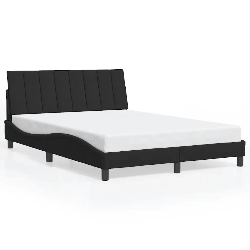Giroletto con LED senza Materasso-Struttura Letto Hanko Nero 120x200 cm in Velluto