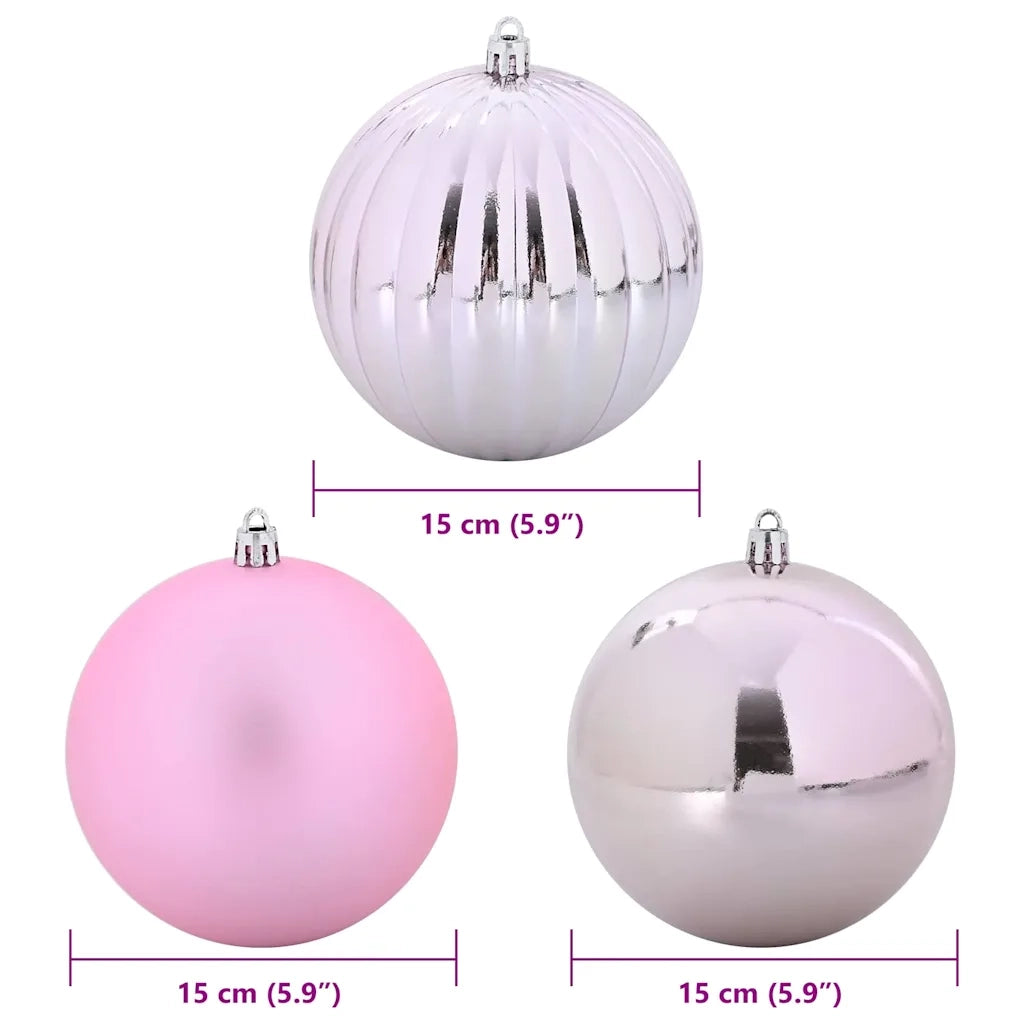 Set di palline di Natale XL 9 pz Rosa Plastica CFW3594127