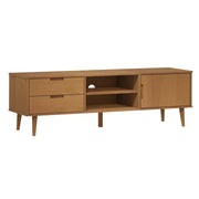 Mobile TV | Armadietto TV | Mobile Porta TV MOLDE Marrone 158x40x49 cm in Legno Massello di Pino