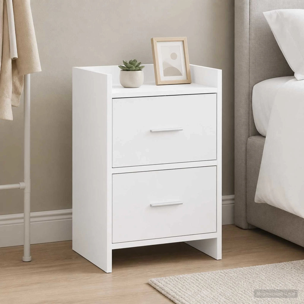 Comodini 2 pz Bianco 40 x 30 x 60 cm Legno ingegnerizzato 8010964