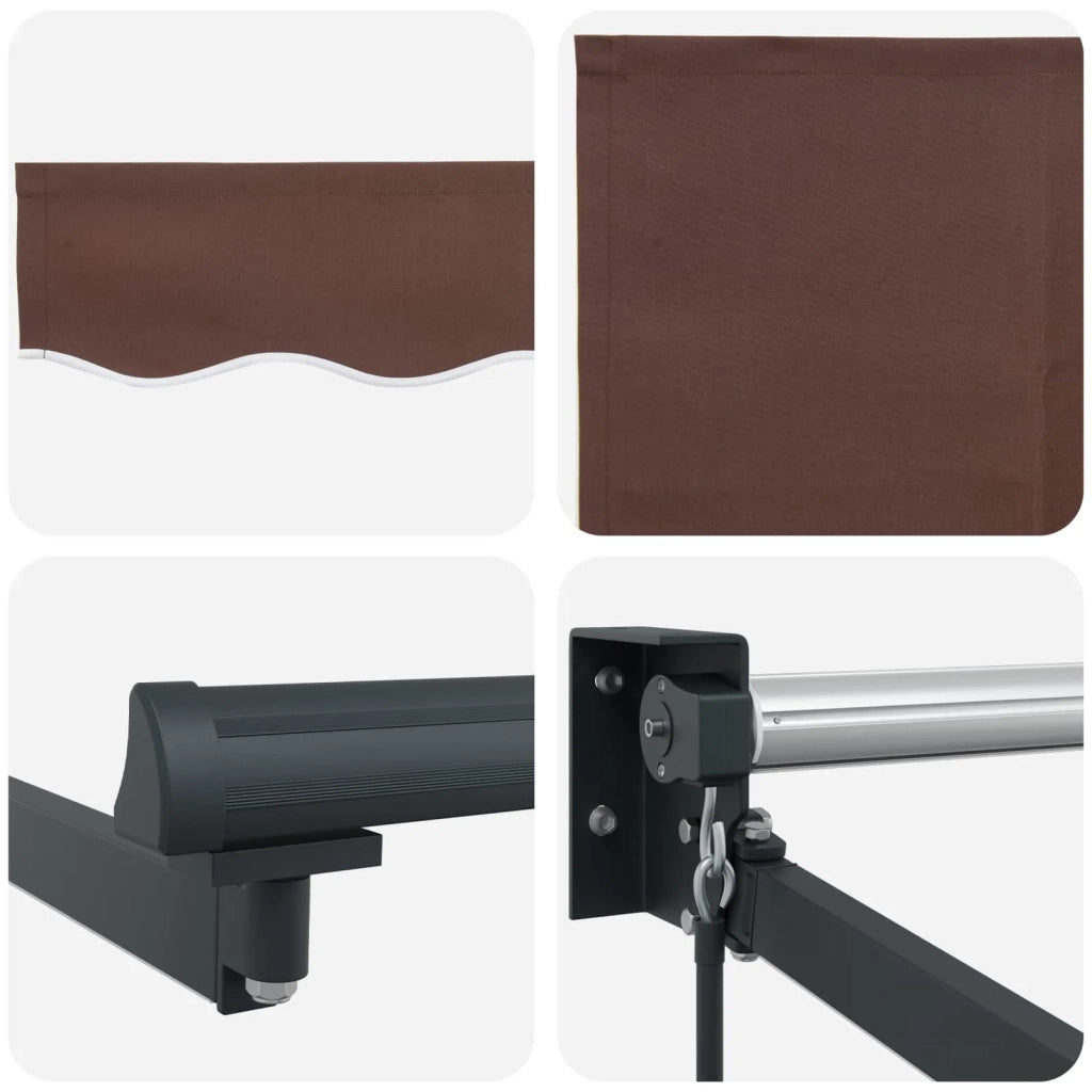 Tenda da Sole | Tenda retrattile manuale con LED Marrone e Antracite 4 ¡Á 3 m