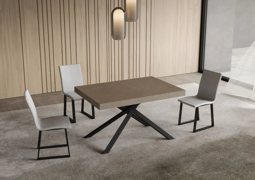 Tavolo Allungabile 120/224x90 cm Niket Tortora Gambe Antracite