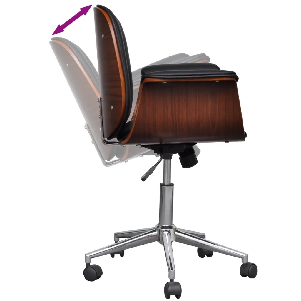 Poltrona Girevole in Legno Piegato e Similpelle cod mxl 14630