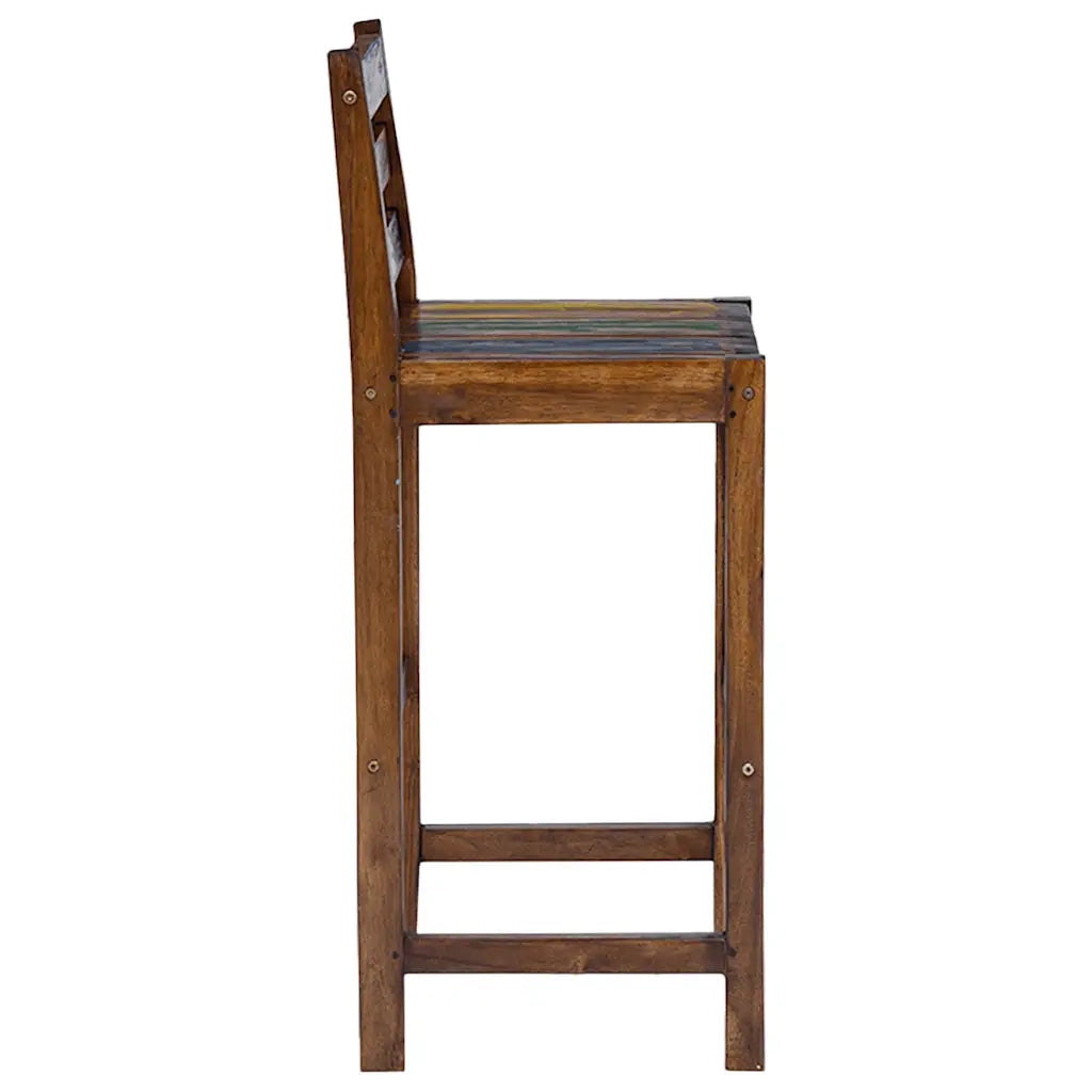 Sgabelli da Bar 2 pz in Legno Massello di Recupero 245800