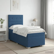Letto box spring con materasso Blu 90 x 200 cm Tessuto 3454788