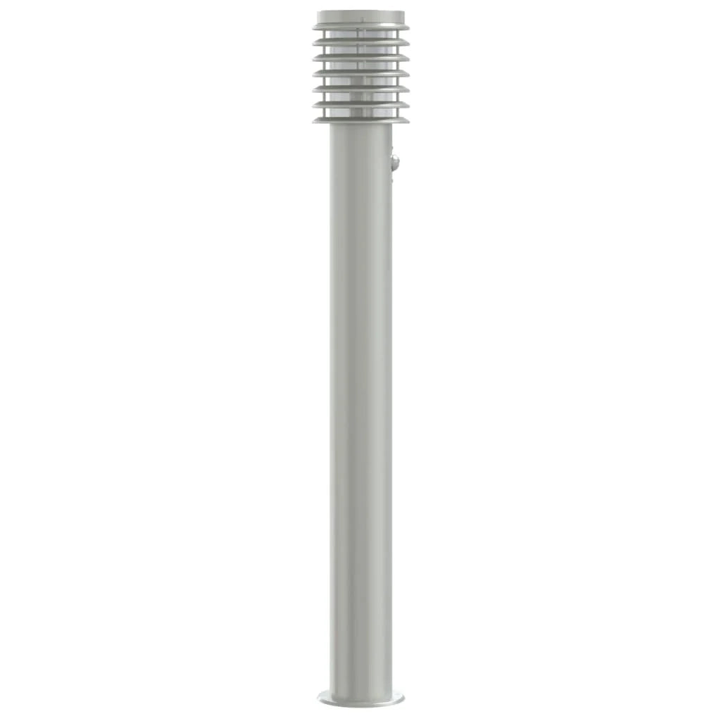 Lampada da terra per esterni con sensore acciaio inox argento Argento 02_0042525