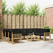 Set di divani da esterno con cuscino 10 pcs Bianco e Nero
