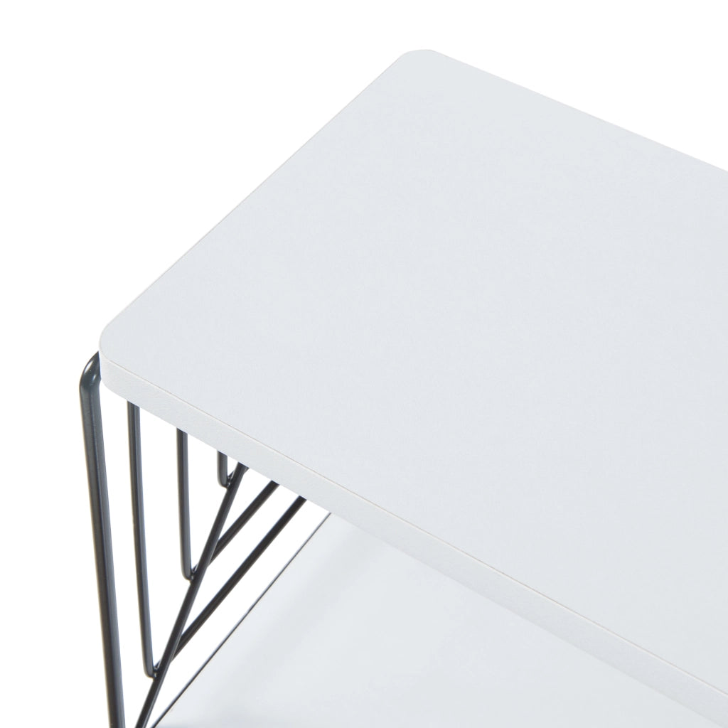 Mensola da Parete Moss a 2 Ripiani 39 x 18 x 23 cm - Nero / Bianco [en.casa]