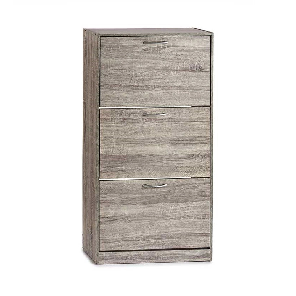 Mobile Scarpiera 3Ante Salvaspazio Doppia Profondità 60x24 H116cm Grigio