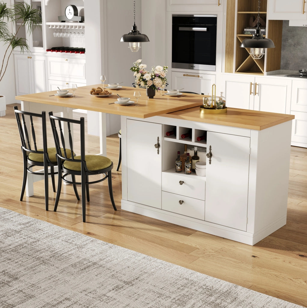 Tavolo bar estensibile con contenitore 120-180 cm bianco