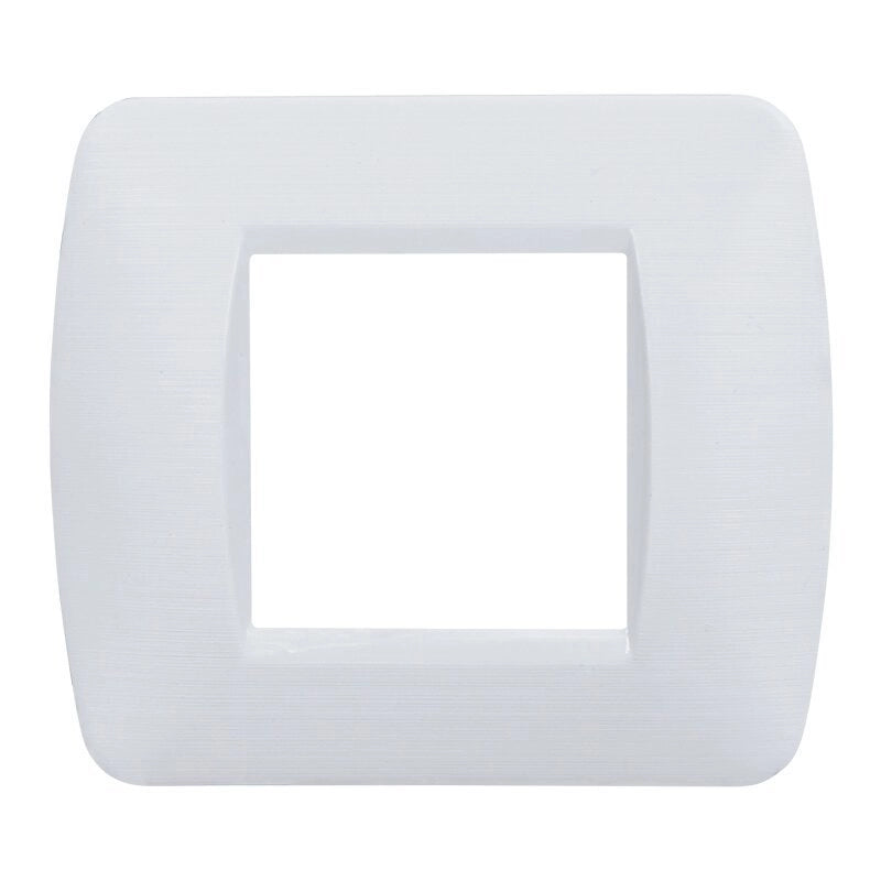Placca Plastica Serie Space 2P Colore Bianco Satinato Compatibile Con Bticino Living Light