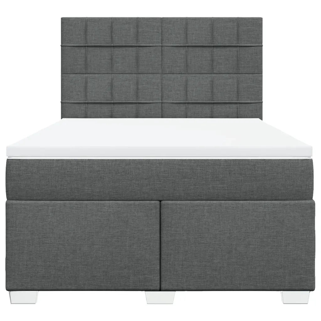 Giroletto a Molle con Materasso Grigio Scuro 140x190 cm Tessuto