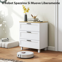 Cassettiera 3 Cassetti Moderna 60x38x71 cm in Legno Bianca e color Legno