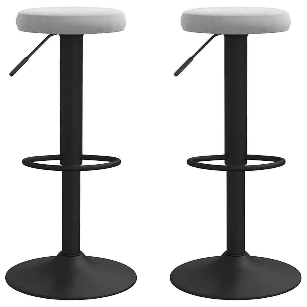 Sgabelli da Bar 2 pz Grigio Chiaro in Velluto cod mxl 54570