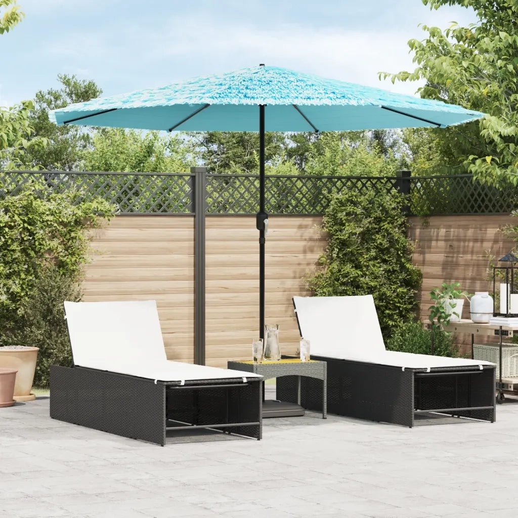 Ombrellone Giardino-Ombrello da Balcone con Palo in Acciaio Blu 324x324x247 cm