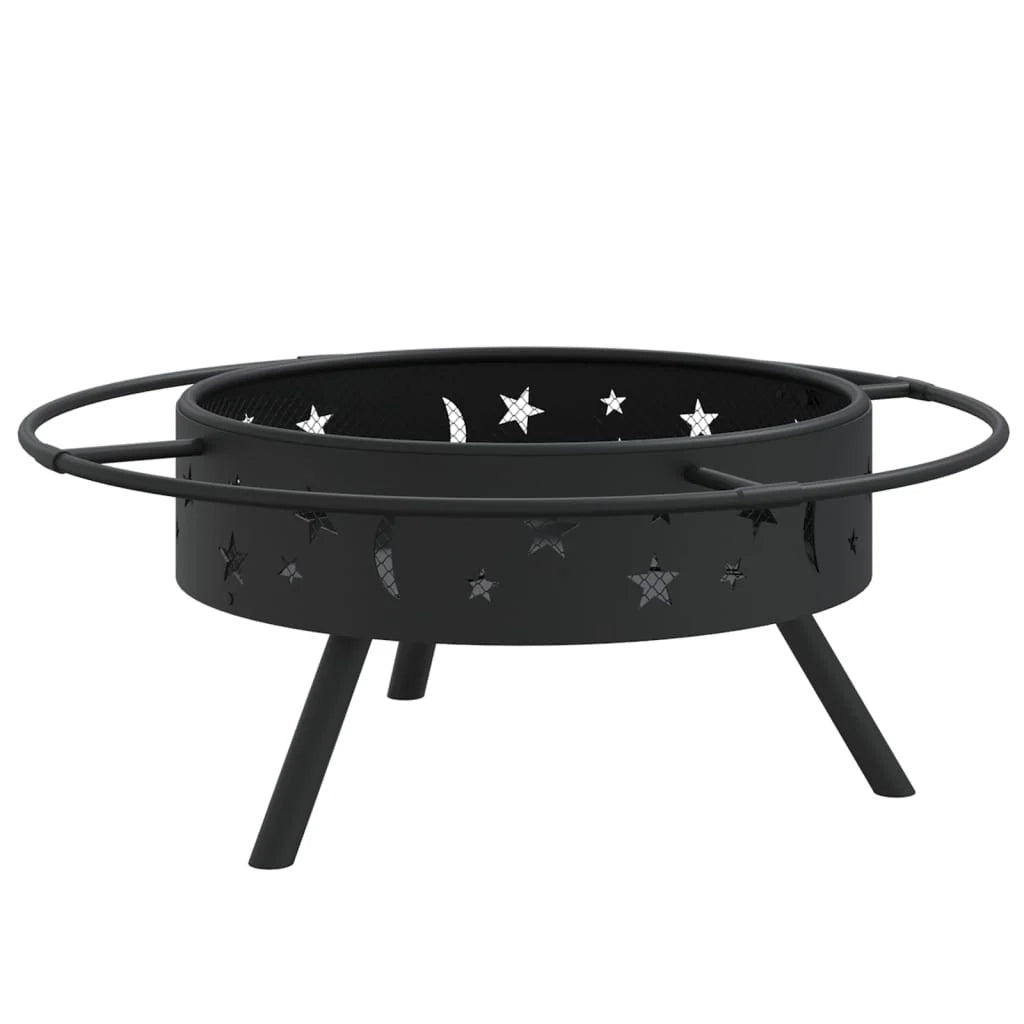 Braciere con attizzatoio 70 cm XXL acciaio nero 02_0006026