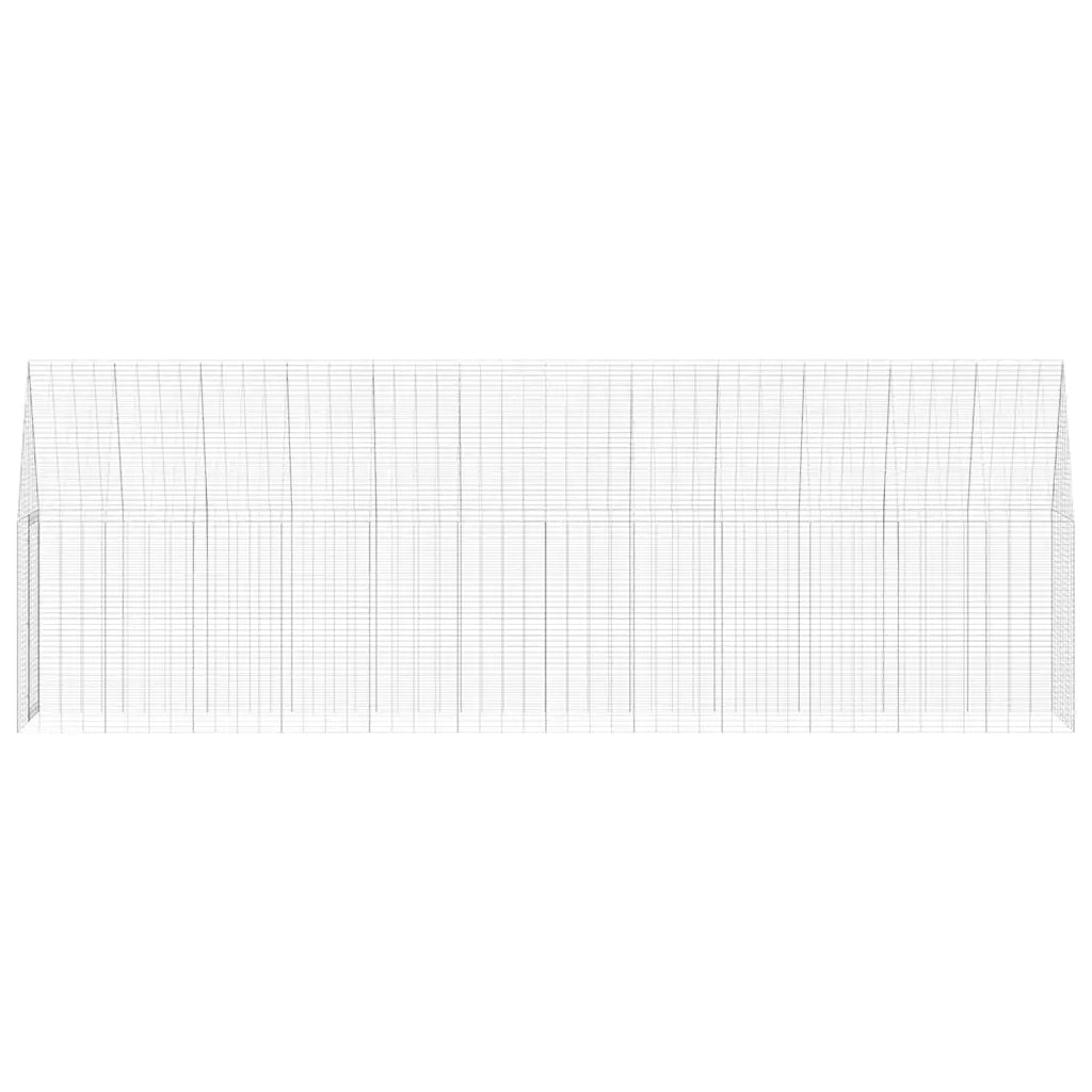 Gabbia per polli 2 pcs Argento 600 x 100 x 210 cm