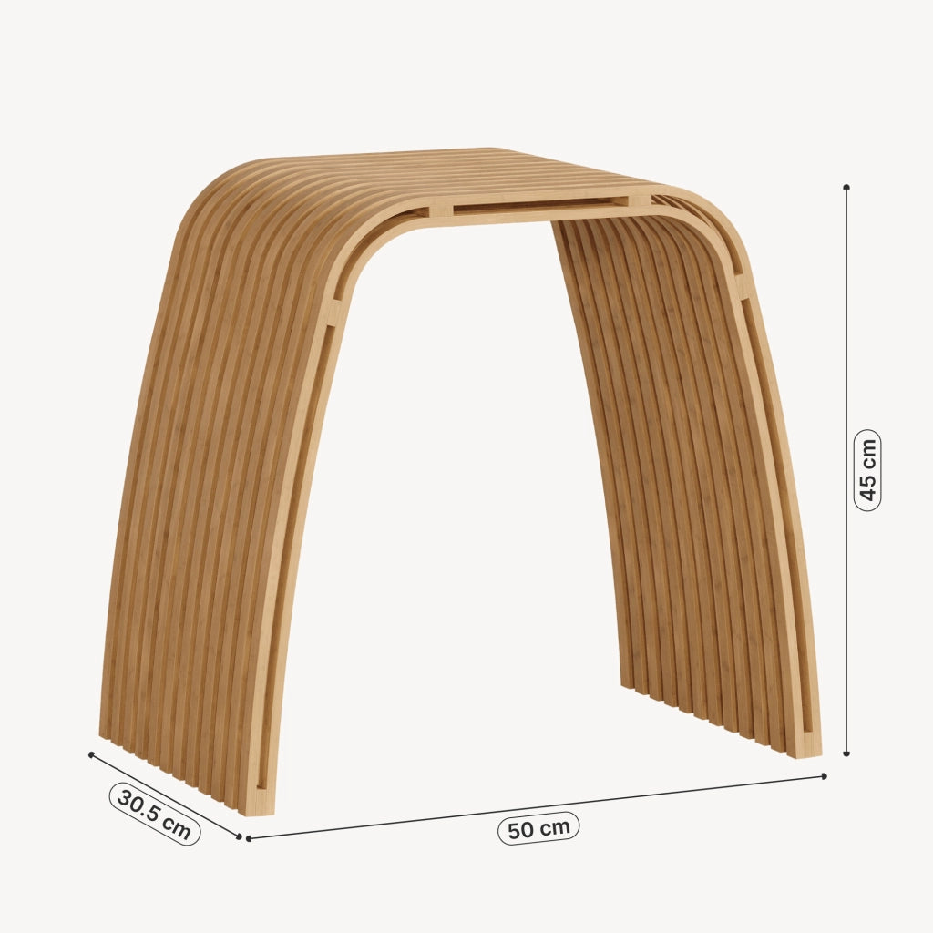 Seduta Multiuso Jysa in Bambù Sgabello Basso 45 x 50 x 31 cm - Naturale [en.casa]