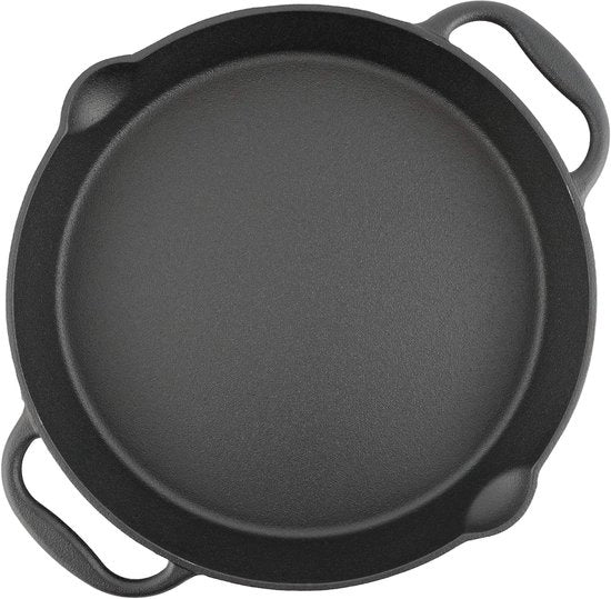 Grillpan in ghisa con due maniglie e manici di servizio - 35 cm