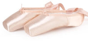 Puntine da Ballo - Scarpe da Ballo Professionali - Superficie in Seta - Cinturino in Pelle - Protezione per Tacco in Silicone - Taglia 34 UE/43 UE - Rosa Chiaro