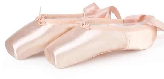 Puntine da Ballo - Scarpe da Ballo Professionali - Superficie in Seta - Cinturino in Pelle - Protezione per Tacco in Silicone - Taglia 34 UE/43 UE - Rosa Chiaro