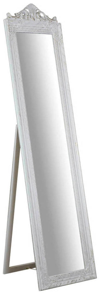 Biscottini Specchiera da terra finitura bianco anticato L43xPR4xH178 struttura legno.